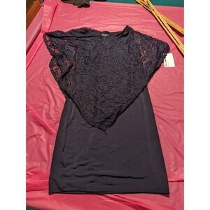 Enfocus Studio black dress size 6 lace overlay NWT